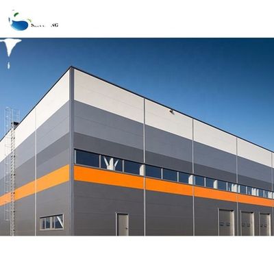 カスタマイズされた経済的な大空間金属フレーム倉庫工業用プレハブ鉄骨構造建物、アルミ合金窓付き