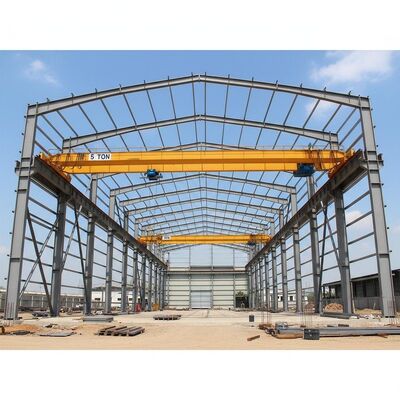 平面屋根型金属構造倉庫 ポートルの硬いフレームに建てられ,商業および産業用安全な保管を提供