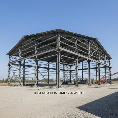 SA 2.5 Shot Blasting Level Steel Structure Warehouse with 50 Years Service Life and Corrosion Resistance