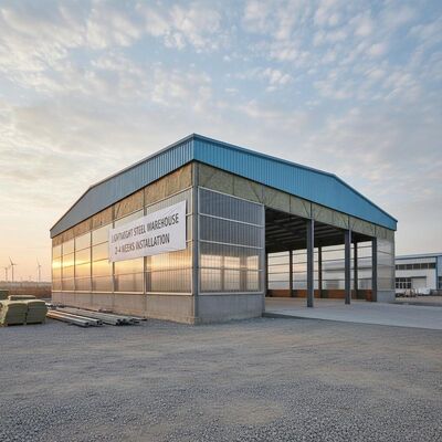 Customized Q355B Raw Steel Material Prefabricated Steel Warehouse with Sandwich Panel Thickness 50-200mm and Earthquake Resistance Grade 8