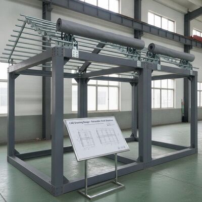 CAD図面 組み立てのために設計された手動または電気的に引き戻しおよびCZ電熱鋼Q235パーリンを特徴とする鉄鋼構造